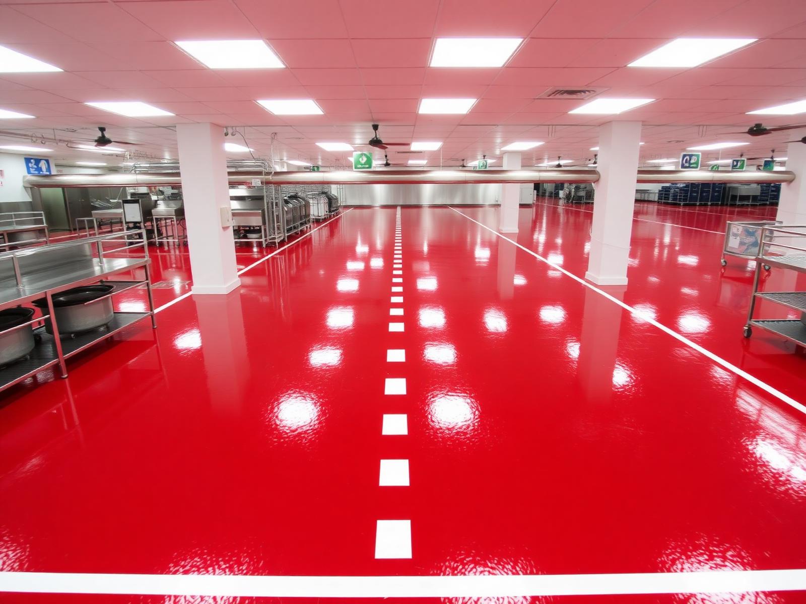 Industriel — ambiance Rouge Hygiène, Rouge · liserés blancs